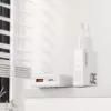 Dudao A30EU GaN 30W USB-C USB-A Ładowarka ścienna z przewodem USB-C na USB-C 1m Biały