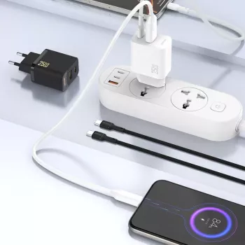 Dudao A26T GaN 25W USB-A, USB-C Ładowarka - Czarny