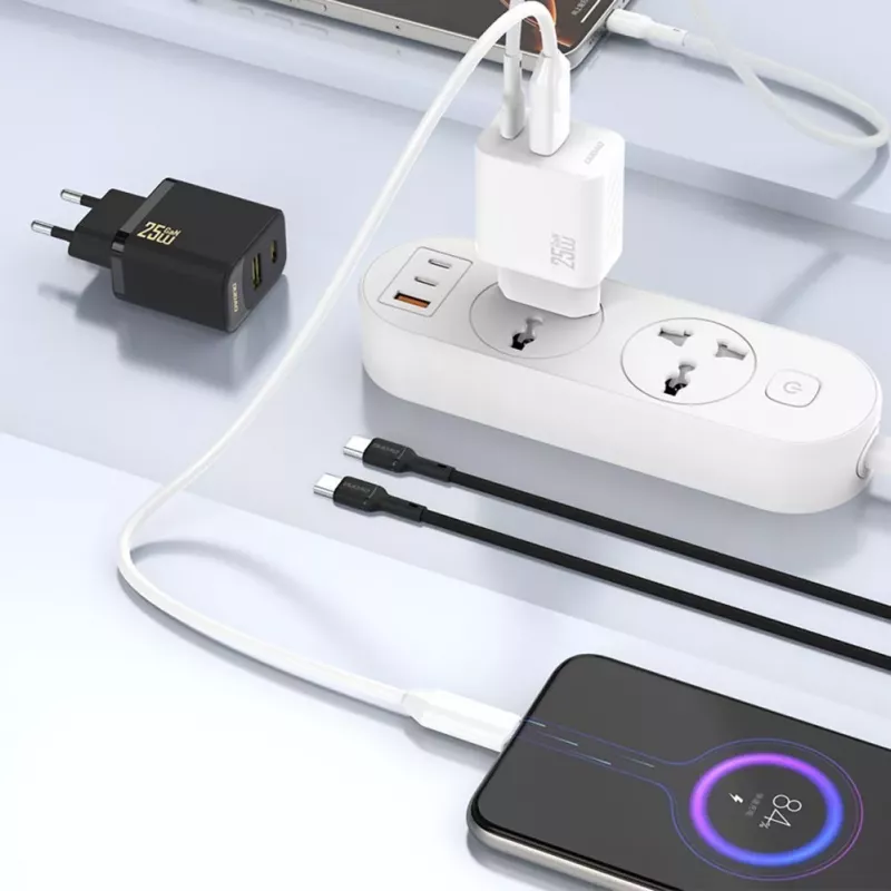Dudao A26T GaN 25W USB-A, USB-C Ładowarka - Czarny