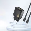 Dudao A26T GaN 25W USB-A, USB-C Ładowarka - Czarny