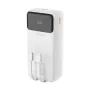 Dudao K15Max 30000mAh PD 22.5W Powerbank z kablami USB-C i Lightning Biały