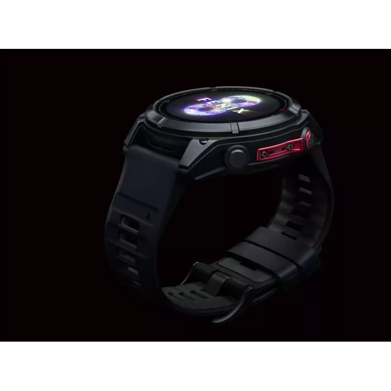 Garmin fenix 8 Pro 51 mm MicroLED Sapphire Carbon Grey DLC Titanium z czarnym/szarym Pebble paskiem silikonowym