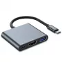 Tech-Protect V1 3in1 USB-C Hub Adapter - USB-A 3.0, USB-C PD 100W, HDMI 4K 30Hz - Grey