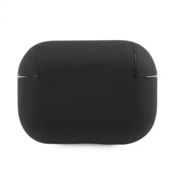 Etui BMW AirPods Pro ze skóry naturalnej srebrne logo czarne