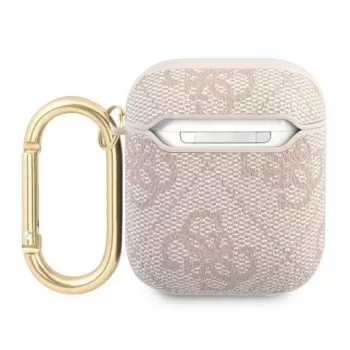 Guess Apple AirPods 1/2 Cover 4G Script Metal Collection Pink