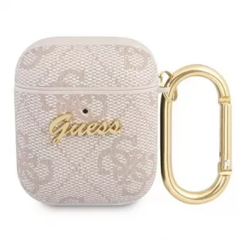 Guess Apple AirPods 1/2 Cover 4G Script Metal Collection Pink