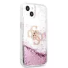 Guess Etui iPhone 13 Mini Liquid Glitter Różowe Przezroczyste