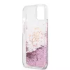 Guess Etui iPhone 13 Mini Liquid Glitter Różowe Przezroczyste