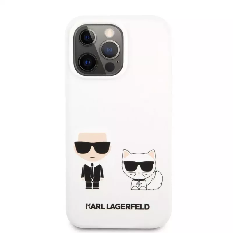 Karl Lagerfeld Apple iPhone 13 Pro Choupette Liquid Silicone Case White