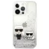 Karl Lagerfeld Apple iPhone 13 Pro Liquid Glitter Choupette Case Silver