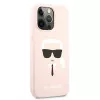 Karl Lagerfeld Apple iPhone 13 Pro Liquid Silicone Karl Head Case Pink