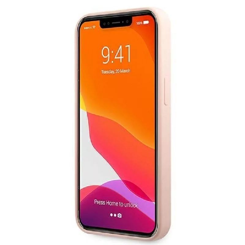 Karl Lagerfeld Apple iPhone 13 Pro Liquid Silicone Karl Head Case Pink