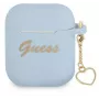 Guess AirPods 1/2 Cover Silicone Charm Heart Collection Blue