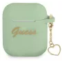 Guess GUA2LSCHSN Silikonowe etui Charm Heart Collection do Apple AirPods 1/2, Zielony