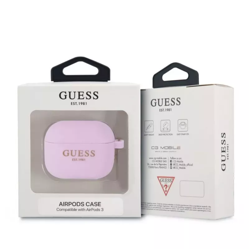 Guess Apple AirPods 3 Charms Silikonowe Etui Fioletowe
