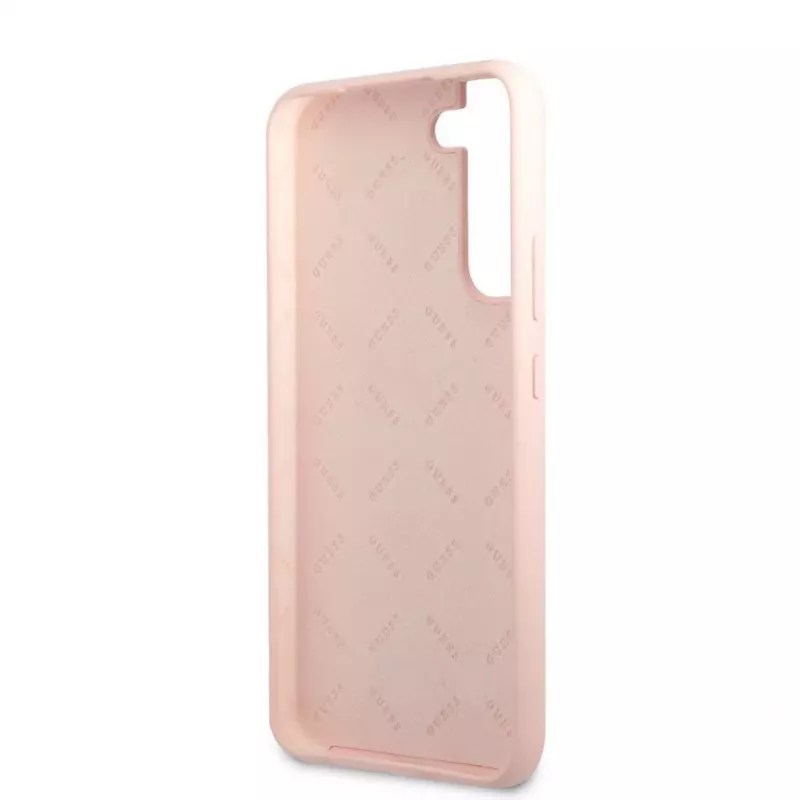 Guess Silicone Metal Logo Case do Samsung Galaxy S22 Plus - Różowy