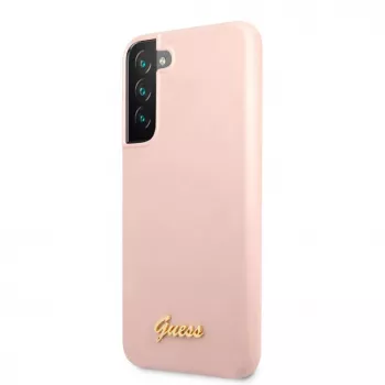 Guess Silicone Metal Logo Case do Samsung Galaxy S22 Plus - Różowy