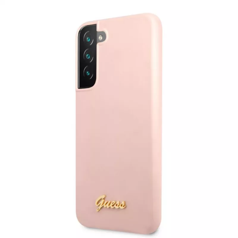 Guess Silicone Metal Logo Case do Samsung Galaxy S22 Plus - Różowy