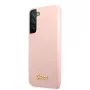 Guess Silicone Metal Logo Case do Samsung Galaxy S22 Plus - Różowy
