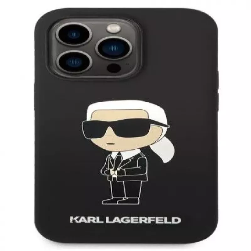 Karl Lagerfeld Apple iPhone 14 Pro Max Liquid Silicone Ikonik NFT Case Black