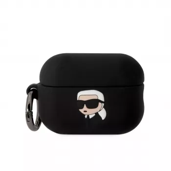 Karl Lagerfeld 3D Logo NFT Karl Head Silicone Case for AirPods Pro 2 Black