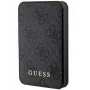 Guess Powerbank 15W 5000mAh 4G Skóra Metal Logo Magsafe Ładowarka Czarny