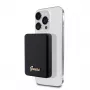 Guess Power Bank 5000mAh 15W MagSafe i ładowanie standardowe z metalowym logo w kolorze czarnym