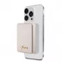 Guess Power Bank 5000mAh 15W MagSafe i ładowanie standardowe z metalowym logo Script Gold
