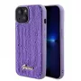 Guess Sequin Script Logo Case do iPhone 15 Fioletowy
