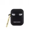 Etui Hello Kitty z płynnego silikonu z trójwymiarowym logo główki Kitty dla AirPods 1/2 Czarny