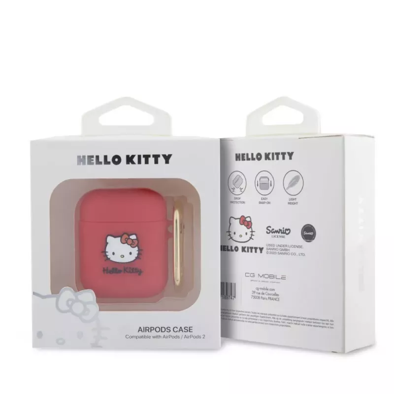 Hello Kitty Apple AirPods 1/2 Cover Silicone 3D Kitty Head Red