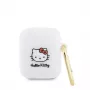 Hello Kitty HKA23DKHSH Silikonowe etui 3D z główką Kitty do Apple AirPods 1/2 - Biały