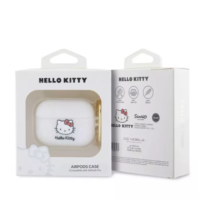 Hello Kitty Apple AirPods Pro Cover Silicone 3D Kitty Head White