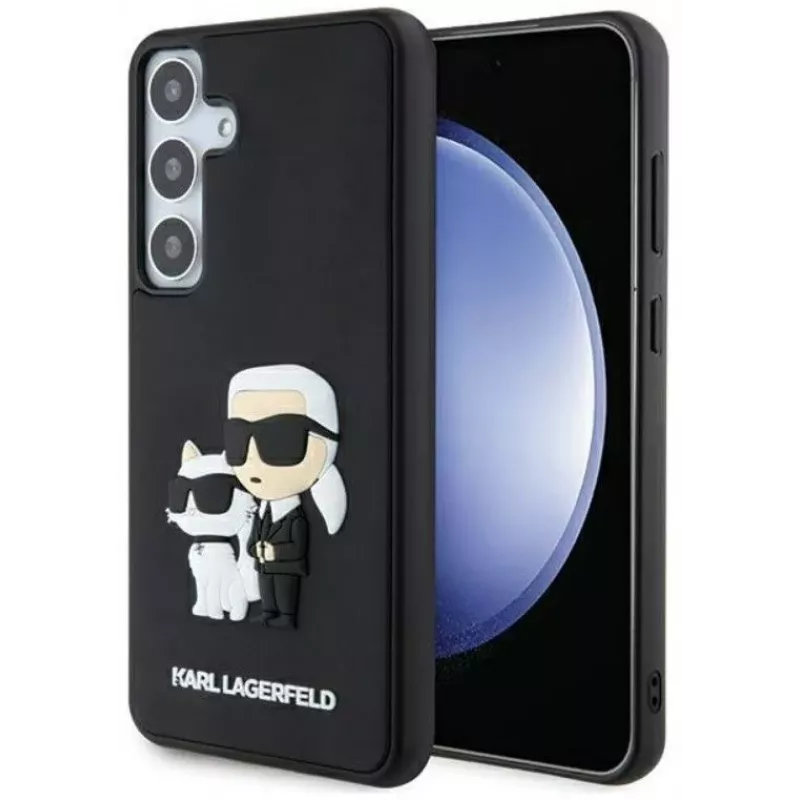 Karl Lagerfeld 3D Rubber Karl and Choupette Case do Samsung Galaxy S24 Czarny