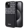 DKNY PU Leather Repeat Pattern Card Pocket Case do iPhone 14 Czarny