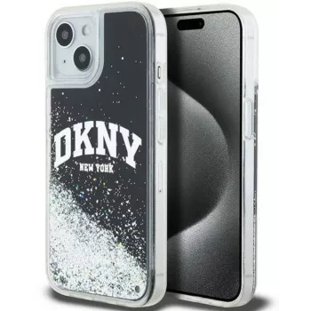 DKNY Apple iPhone 15 Hardcase Liquid Glitter Big Logo Black