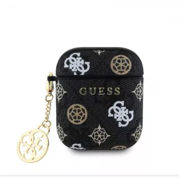 Guess Etui AirPods 1/2 PU 4G Peony Charm Case Black