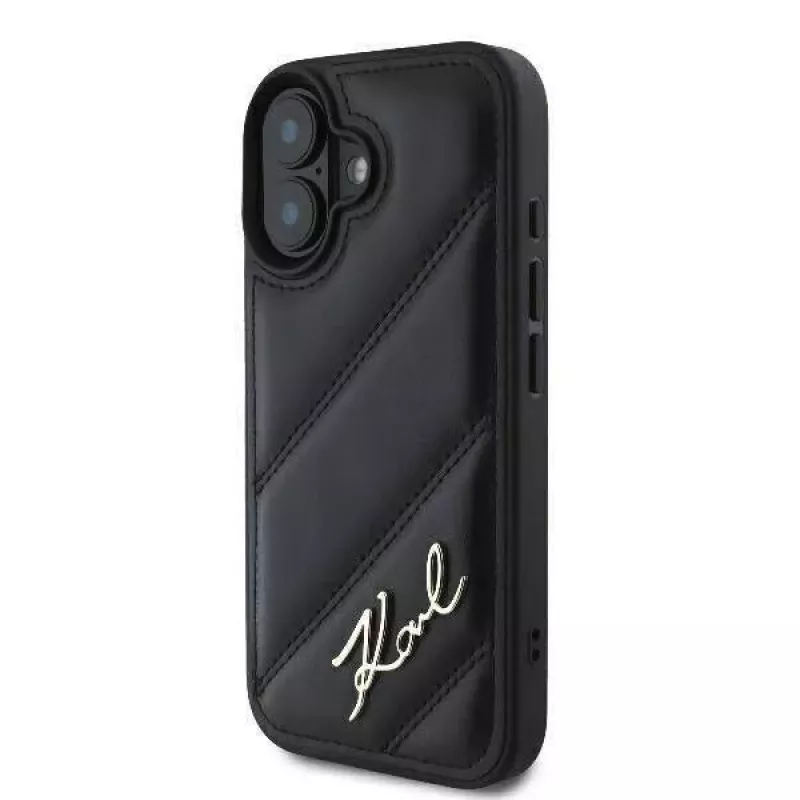 Karl Lagerfeld Hardcase do iPhone 16, Quilted Signature, czarny