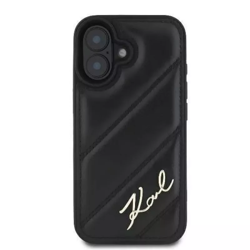 Karl Lagerfeld Hardcase do iPhone 16, Quilted Signature, czarny