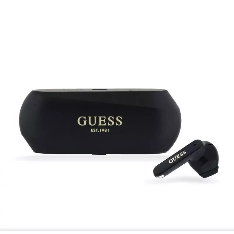 Guess Elongated Metallic ENC TWS Bezprzewodowe Słuchawki Czarne