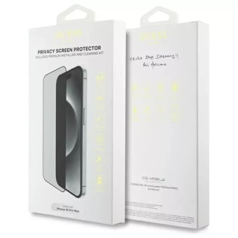 Guess iPhone 16 Pro Max Screen Protector Privacy 2.5D Outline
