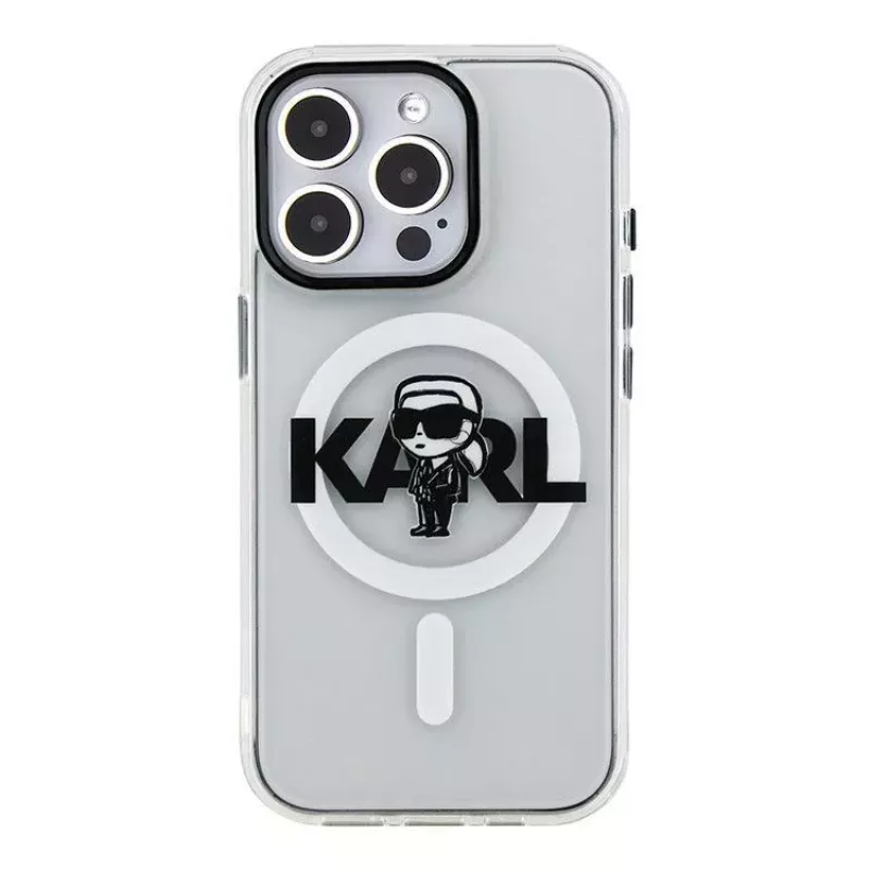 Karl Lagerfeld Apple iPhone 15 Pro Max Silikonowe etui z MagSafe IML KL Sketch Logo Przezroczyste