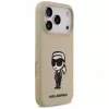 Karl Lagerfeld Apple iPhone 17 Pro Silicone Case with MagSafe - Brown (KL Sketch & Logo)