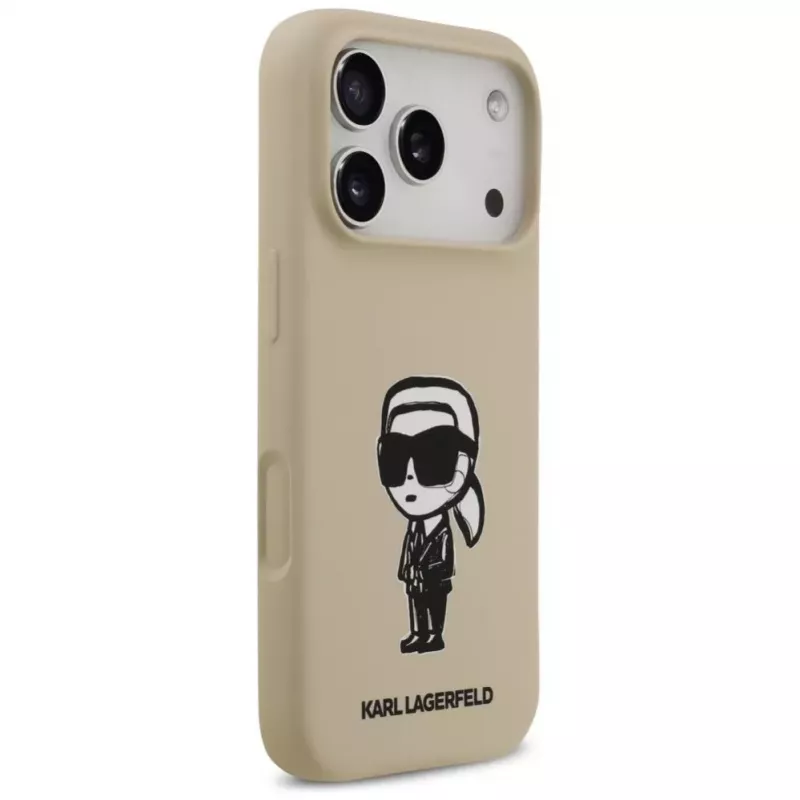 Karl Lagerfeld Apple iPhone 17 Pro Silicone Case with MagSafe - Brown (KL Sketch & Logo)