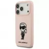 Etui silikonowe Karl Lagerfeld dla iPhone 17 Pro z MagSafe, KL Sketch & Logo, różowy