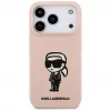 Etui silikonowe Karl Lagerfeld dla iPhone 17 Pro z MagSafe, KL Sketch & Logo, różowy