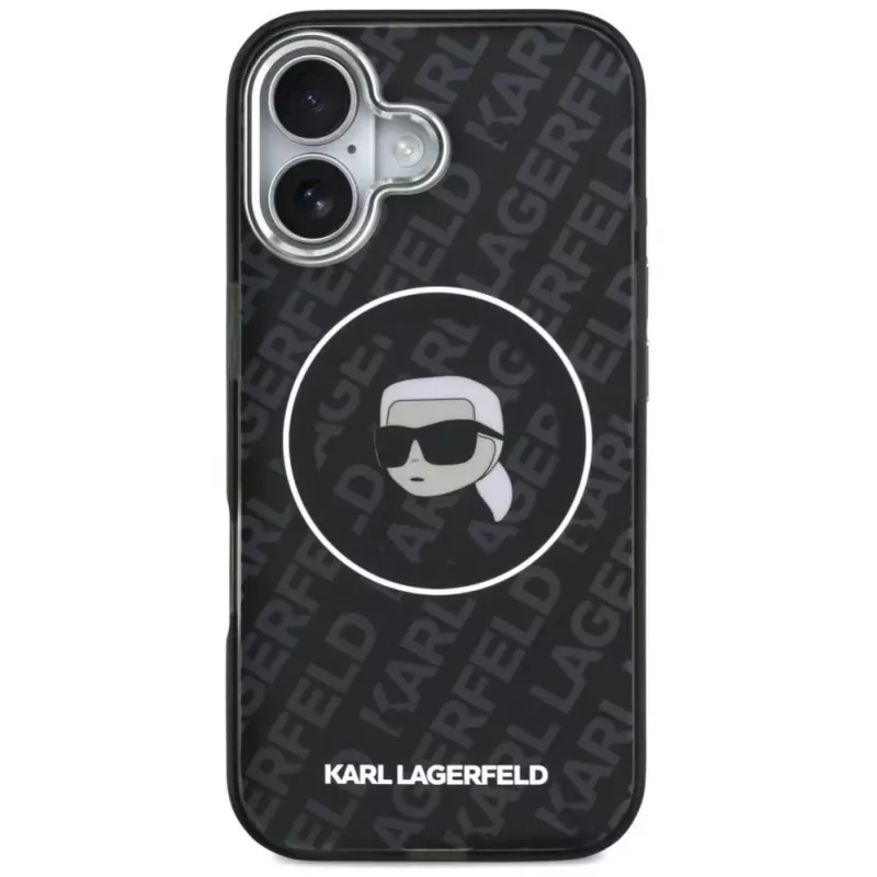 Karl Lagerfeld Apple iPhone 17 Silikonowe etui z MagSafe KL Head Logo Czarny