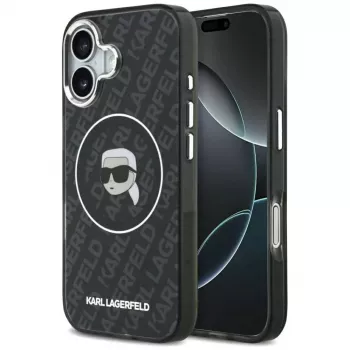 Karl Lagerfeld Apple iPhone 17 Silikonowe etui z MagSafe KL Head Logo Czarny