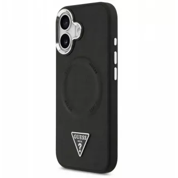 Guess Apple iPhone 17 PU Leather Triangle Logo MagSafe Case Black