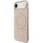 Guess Apple iPhone 17 Air Silikonowe etui z MagSafe Flowers Allover z perłowym paskiem Różowy